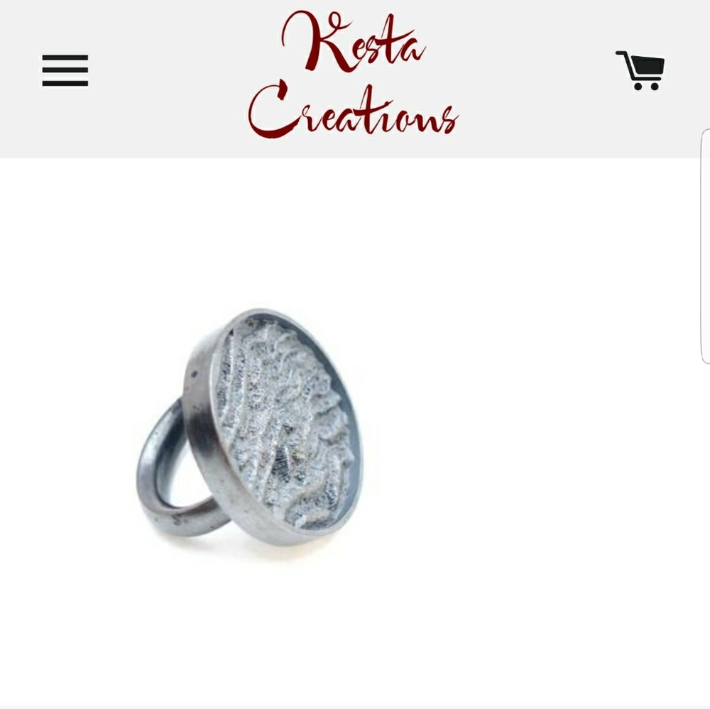 Kesta Creations 925 Oxidized Silver Ring